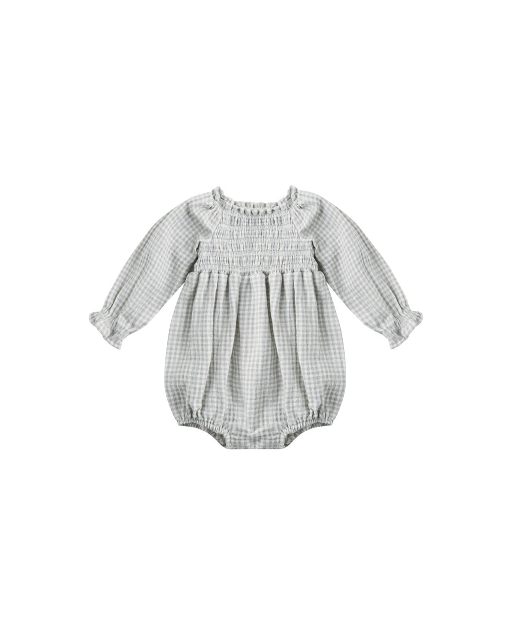 Quincy Mae Eden Romper, Blue Gingham - Flying Ryno