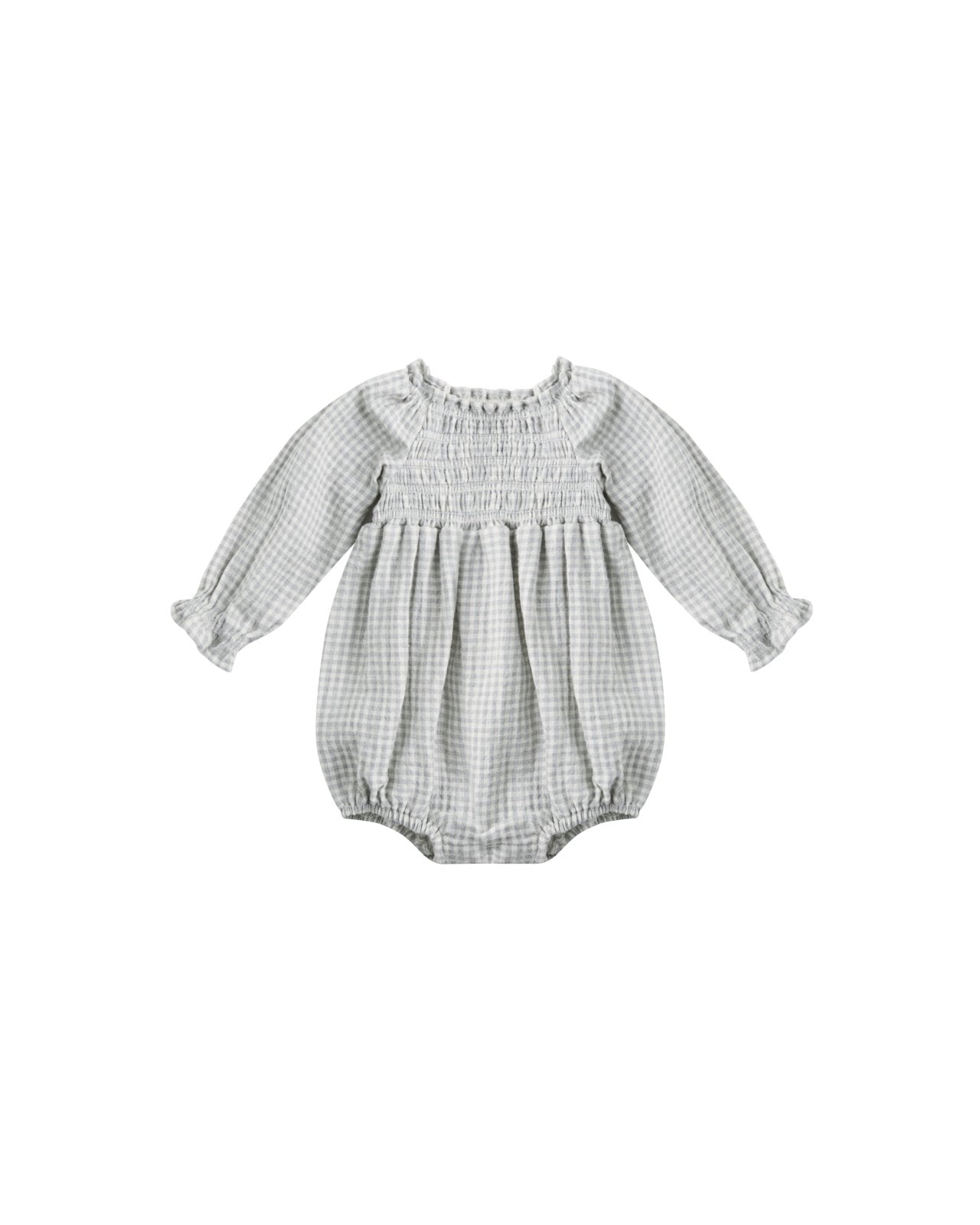 Quincy Mae Eden Romper, Blue Gingham - Flying Ryno