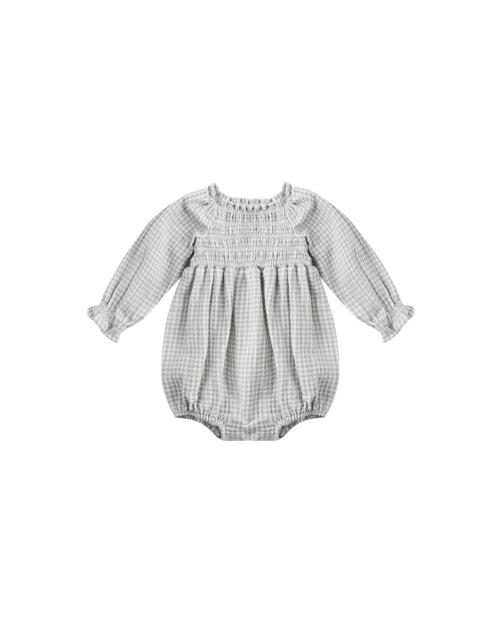 Quincy Mae Eden Romper, Blue Gingham - Flying Ryno