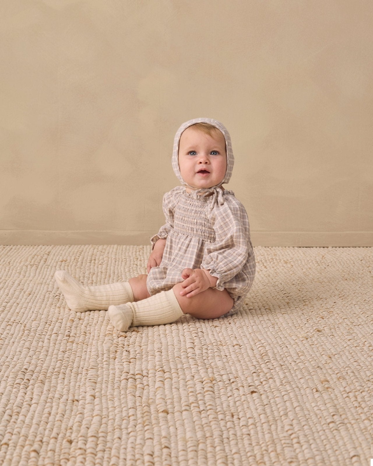 Quincy Mae Eden Romper, Blue Gingham - Flying Ryno
