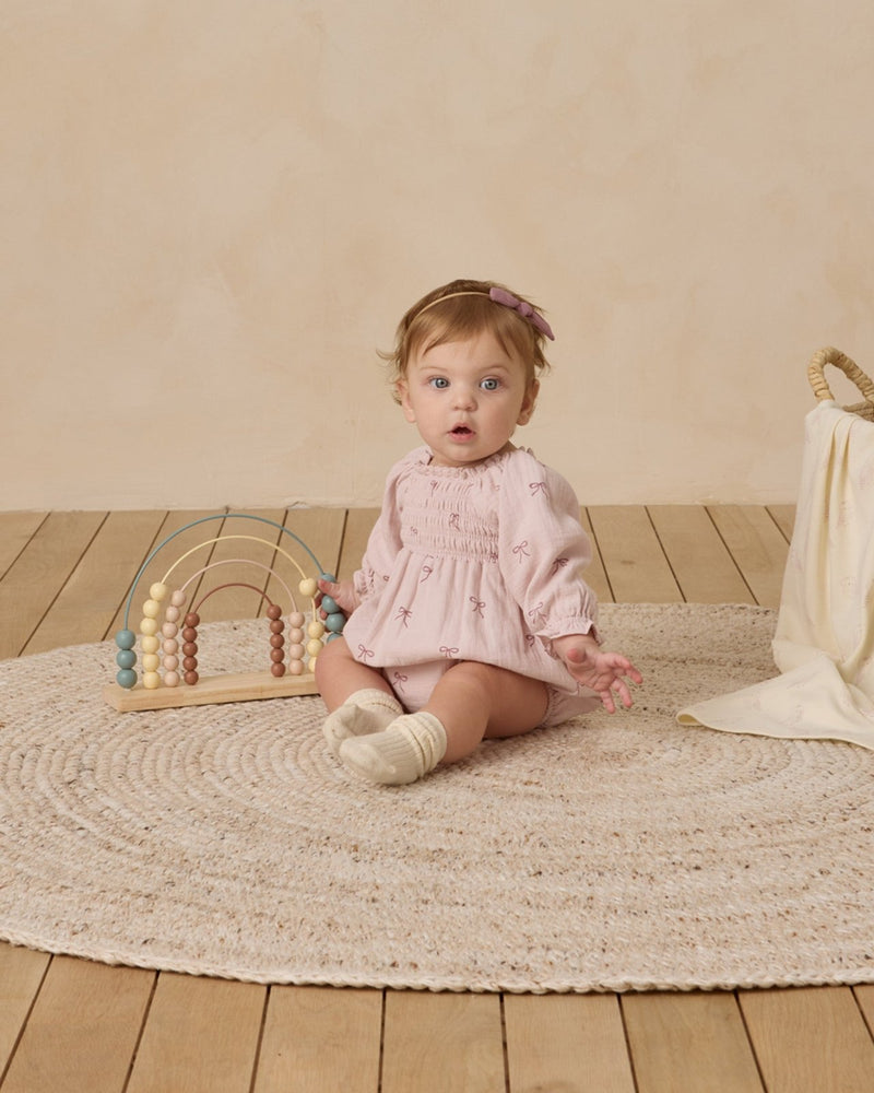 Quincy Mae Eden Romper, Bows - Flying Ryno