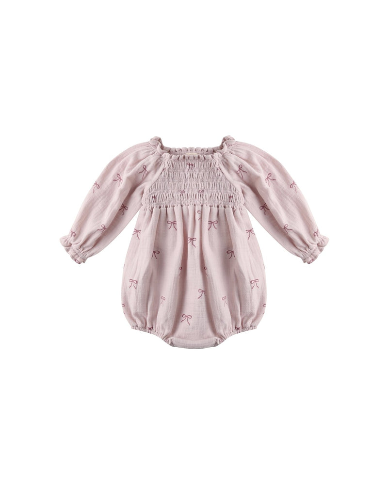 Quincy Mae Eden Romper, Bows - Flying Ryno
