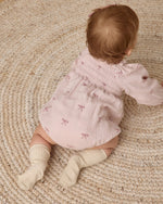 Quincy Mae Eden Romper, Bows - Flying Ryno