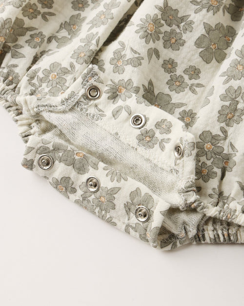 Quincy Mae Eden Romper, Green Floral - Flying Ryno