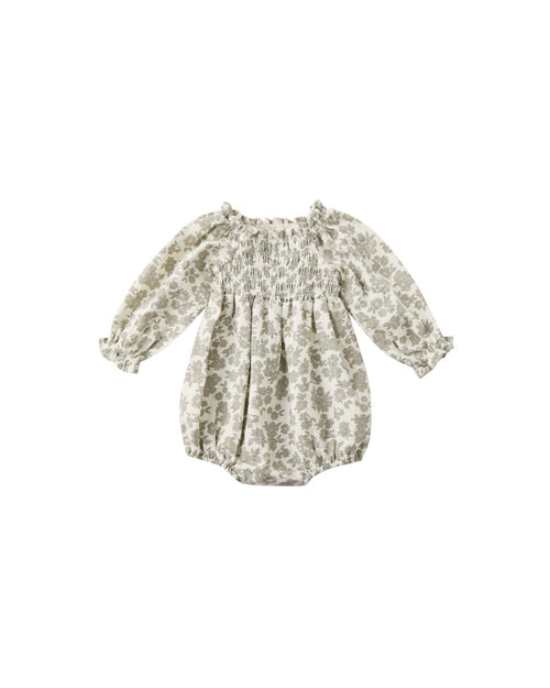 Quincy Mae Eden Romper, Green Floral - Flying Ryno
