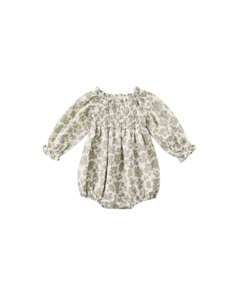 Quincy Mae Eden Romper, Green Floral - Flying Ryno