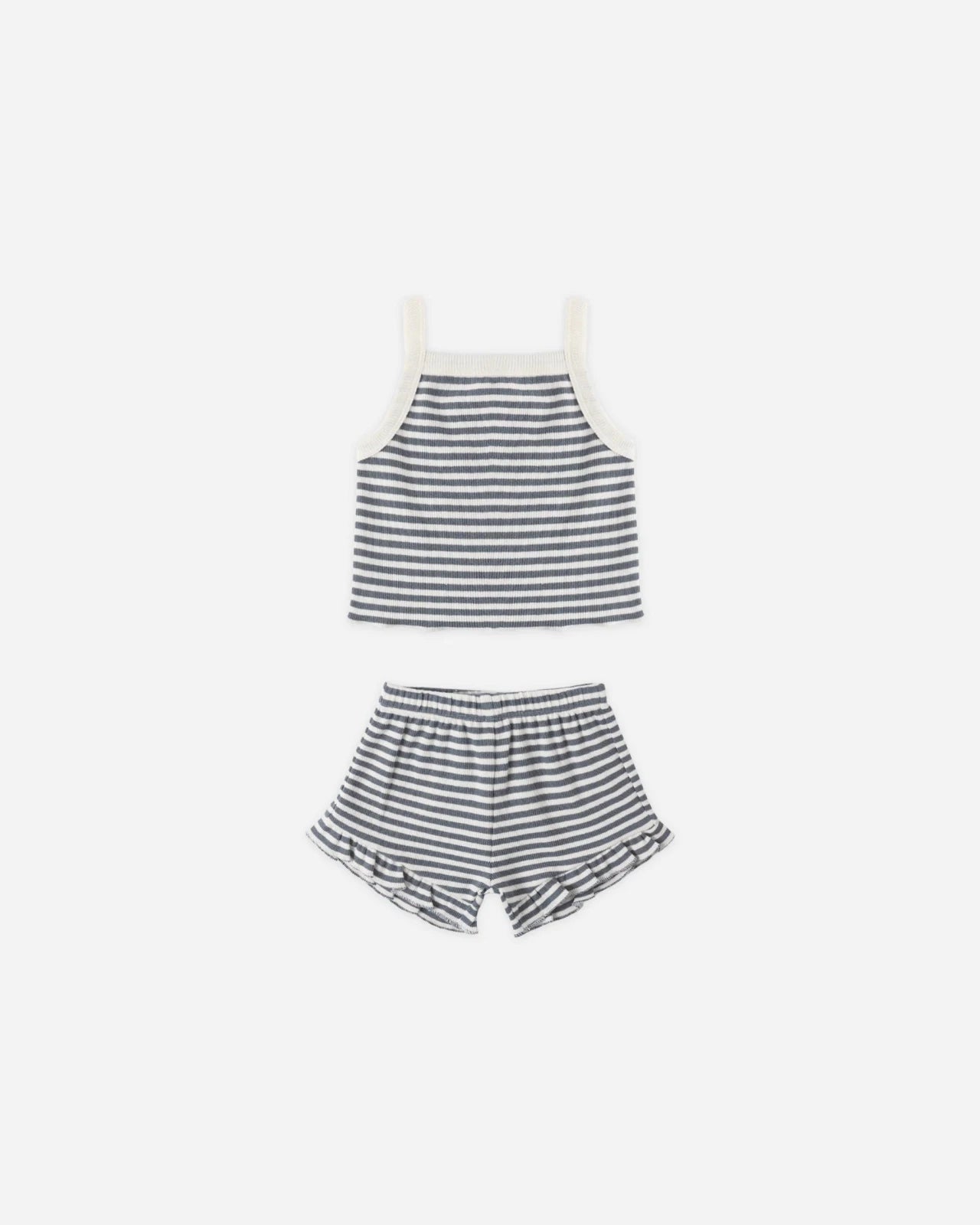 Quincy Mae Evie Tank and Shortie Set, Ocean Stripe - Flying Ryno