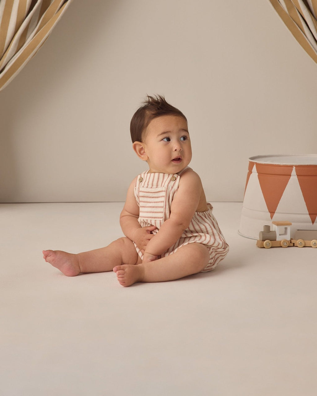 Quincy Mae Hayes Romper, Vintage Stripe - Flying Ryno