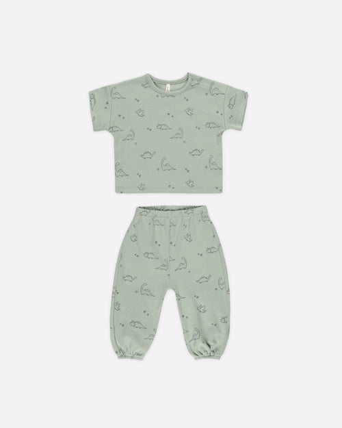 Quincy Mae Jersey Tee and Pant Set, Dino - Flying Ryno