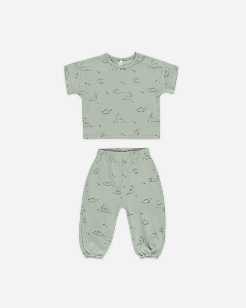 Quincy Mae Jersey Tee and Pant Set, Dino - Flying Ryno