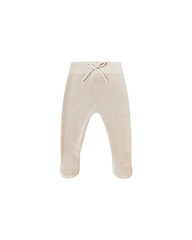 Quincy Mae Knit Wrap Top and Footed Knit Pant Set, Oat - Flying Ryno