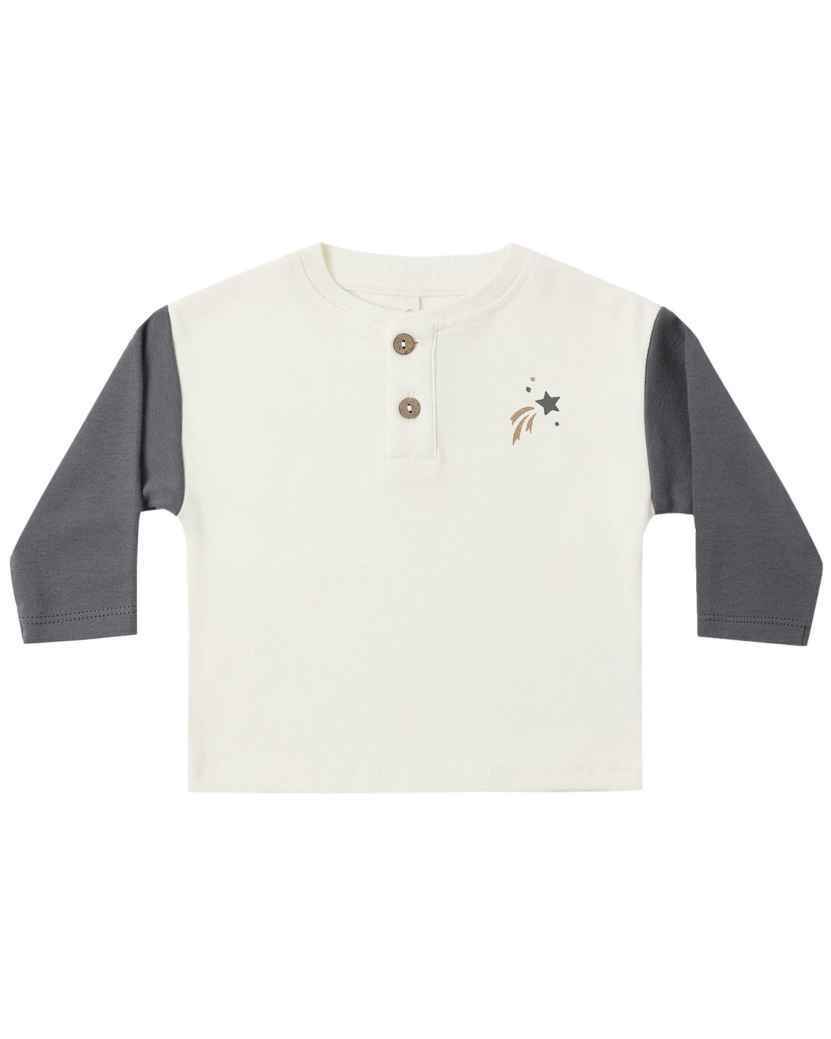 Quincy Mae Long Sleeve Henley Tee and Drawstring Pant Set, Midnight - Flying Ryno