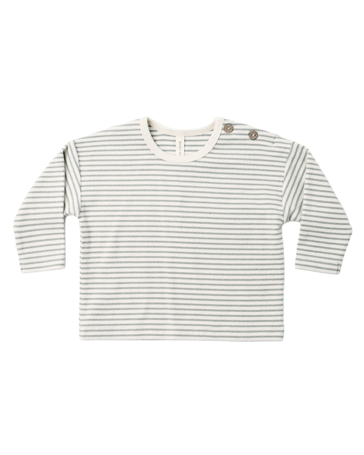 Quincy Mae Long Sleeve Tee and Drawstring Pant Set, Laurel Microstripe - Flying Ryno