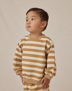 Quincy Mae Oversized Crew Sweatshirt and Sweatpants Set, Gold Stripe - Flying Ryno