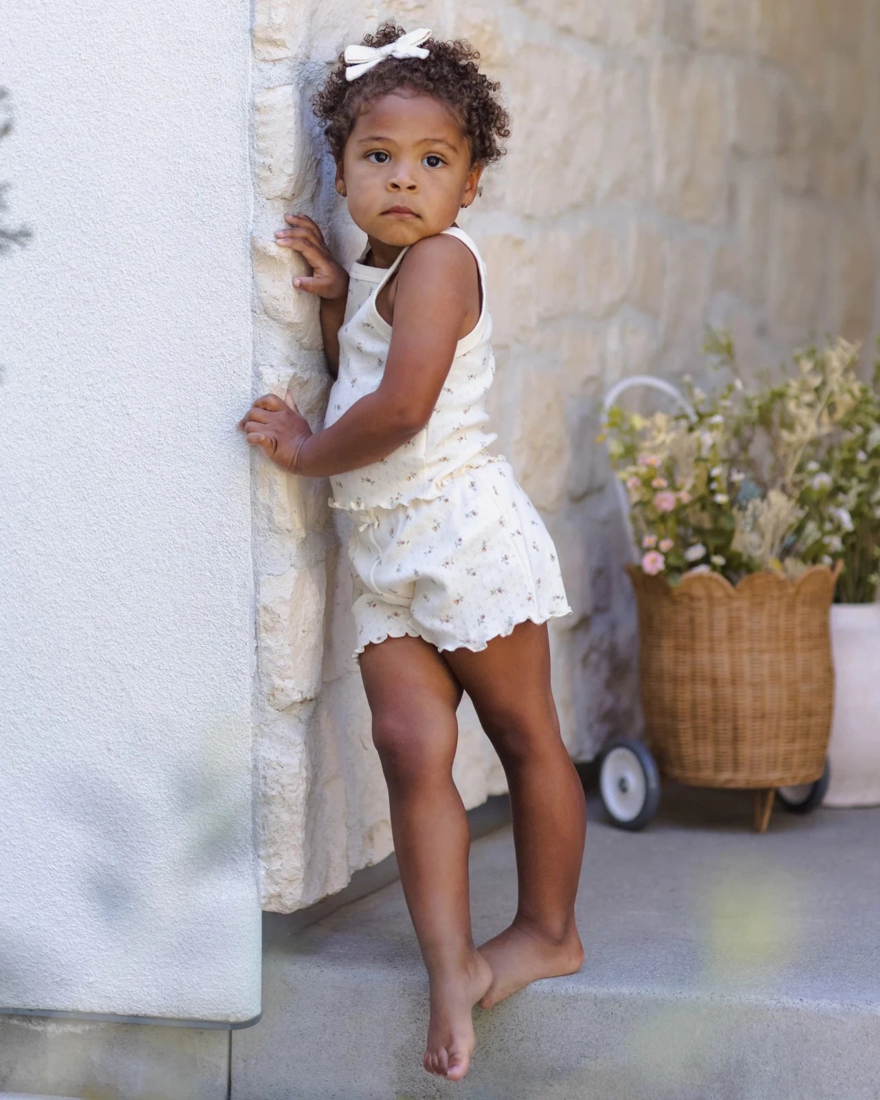 Quincy Mae Pointelle Tank and Shortie Set, Petit Fleur - Flying Ryno