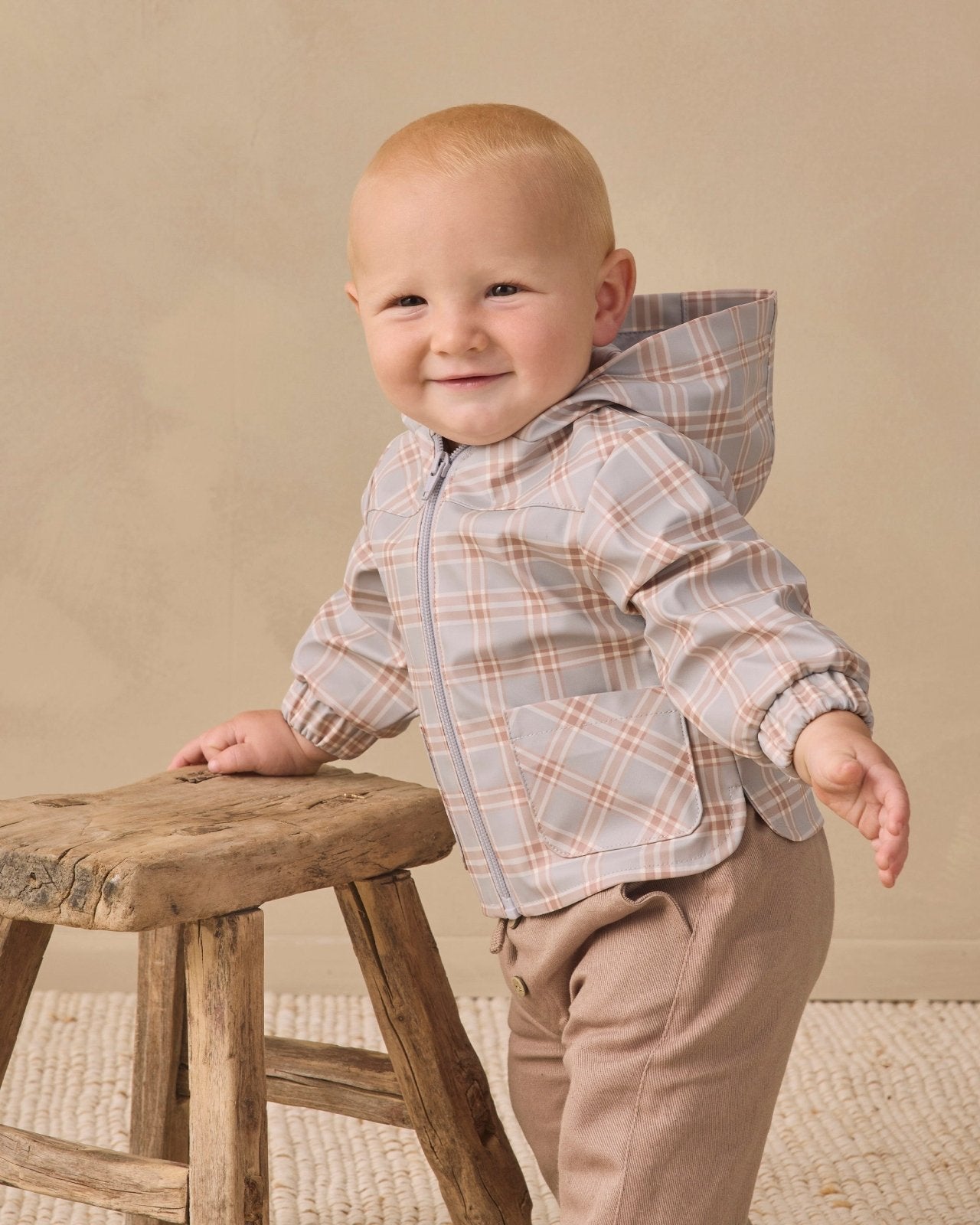 Quincy Mae Rain Coat, Blue Plaid - Flying Ryno
