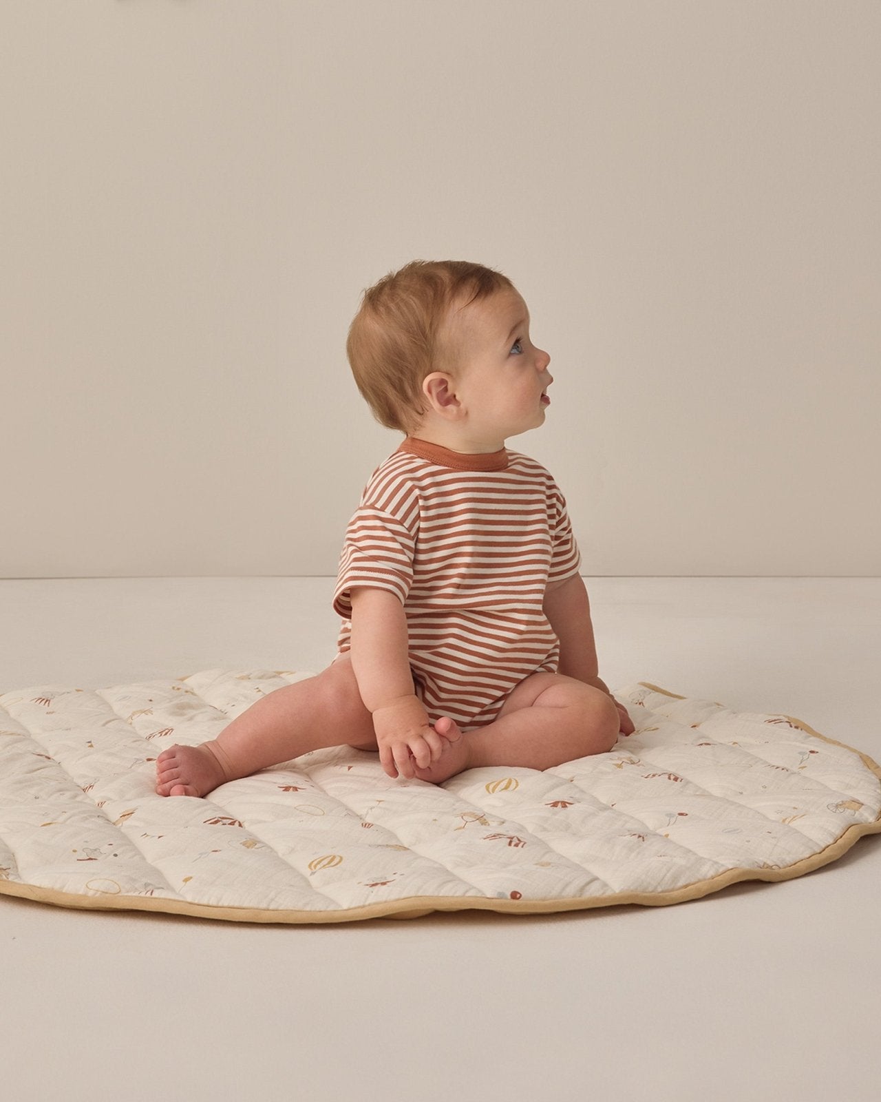 Quincy Mae Relaxed Bubble Romper, Poppy Stripe - Flying Ryno