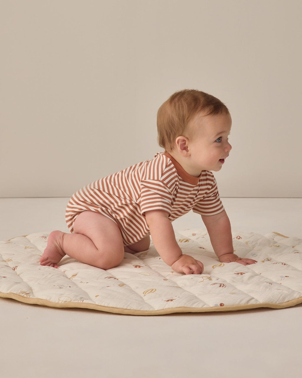 Quincy Mae Relaxed Bubble Romper, Poppy Stripe - Flying Ryno