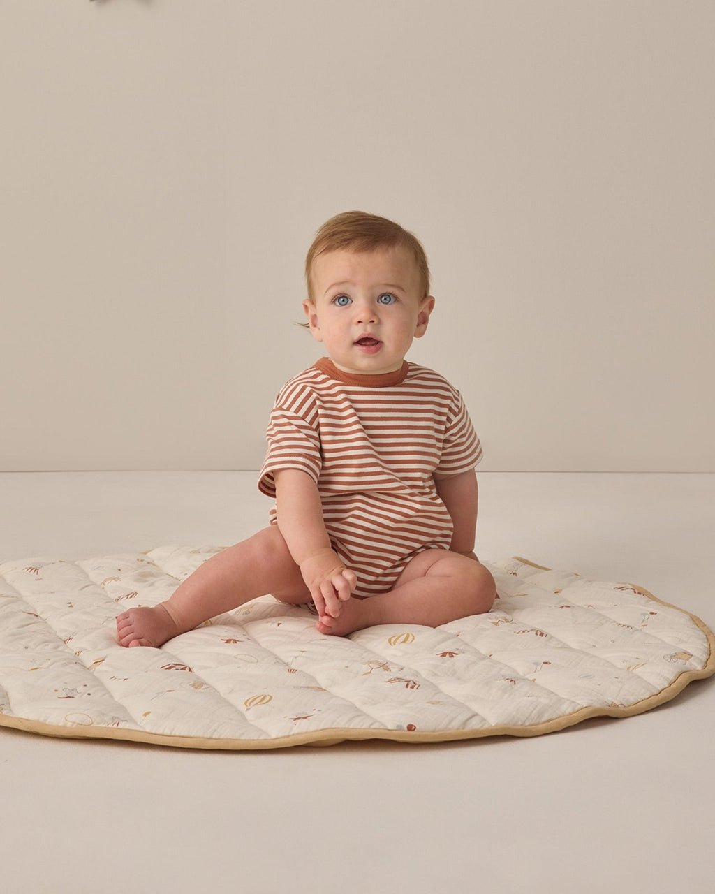 Quincy Mae Relaxed Bubble Romper, Poppy Stripe - Flying Ryno