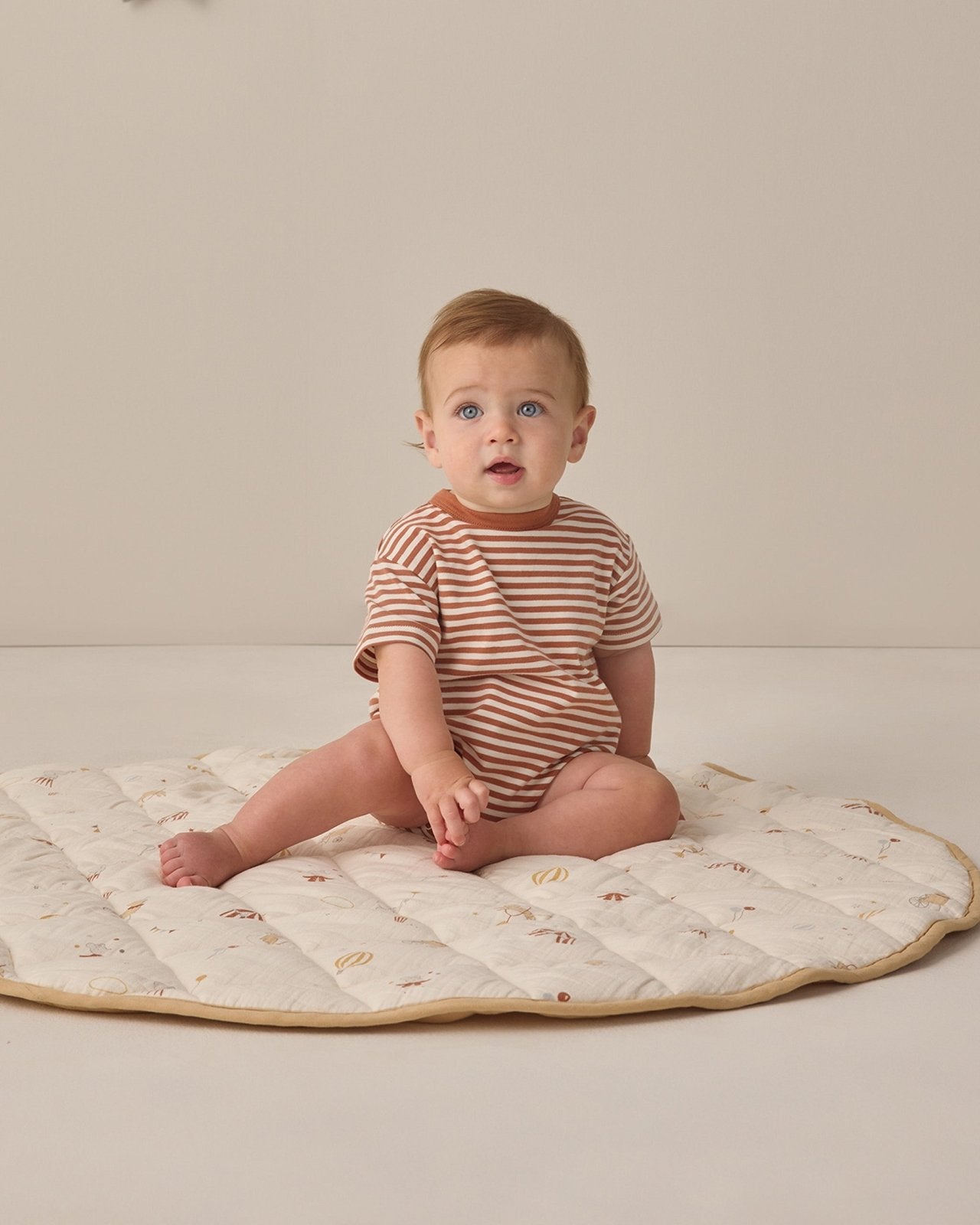 Quincy Mae Relaxed Bubble Romper, Poppy Stripe - Flying Ryno