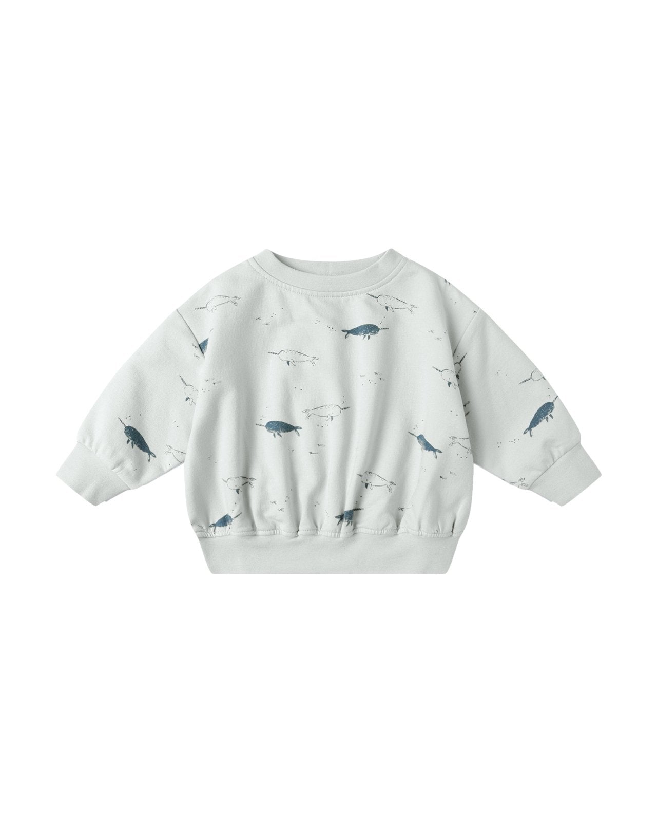 Quincy Mae Relaxed Fleece Sweatshirt and Sweatpants Set, Narwhals - Flying Ryno