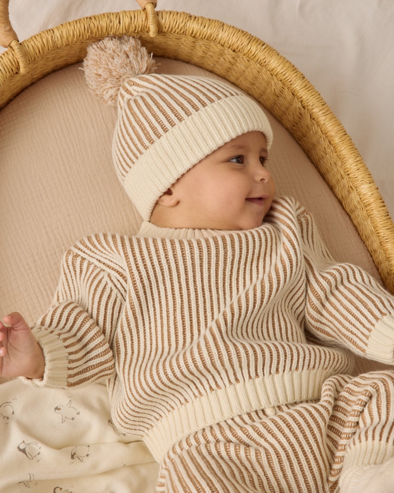 Quincy Mae Relaxed Knit Sweater and Chunky Knit Pant Set, Gold - Flying Ryno