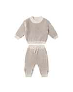 Quincy Mae Relaxed Knit Sweater and Chunky Knit Pant Set, Gold - Flying Ryno