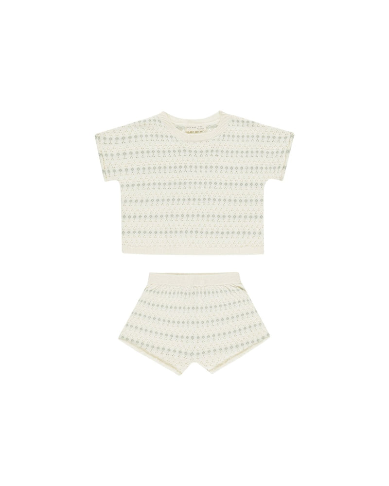 Quincy Mae Relaxed Summer Knit Set, Ivory - Flying Ryno