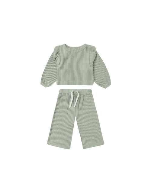 Quincy Mae Ruffle Cozy Set, Fern - Flying Ryno