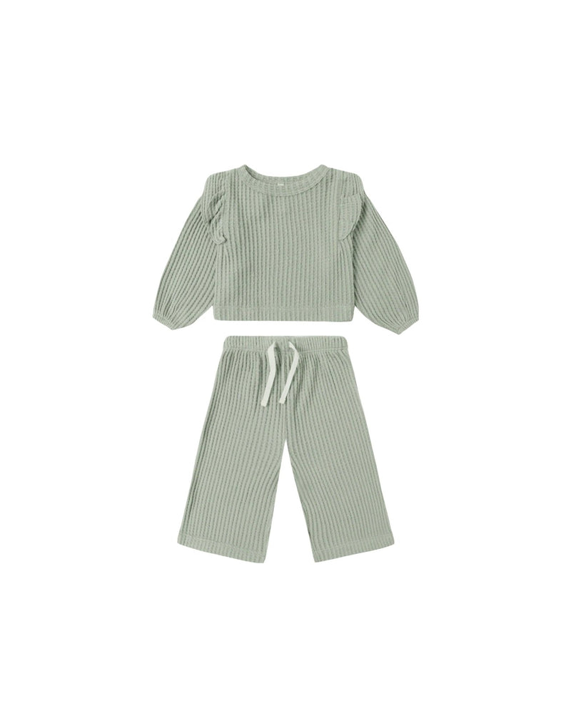 Quincy Mae Ruffle Cozy Set, Fern - Flying Ryno