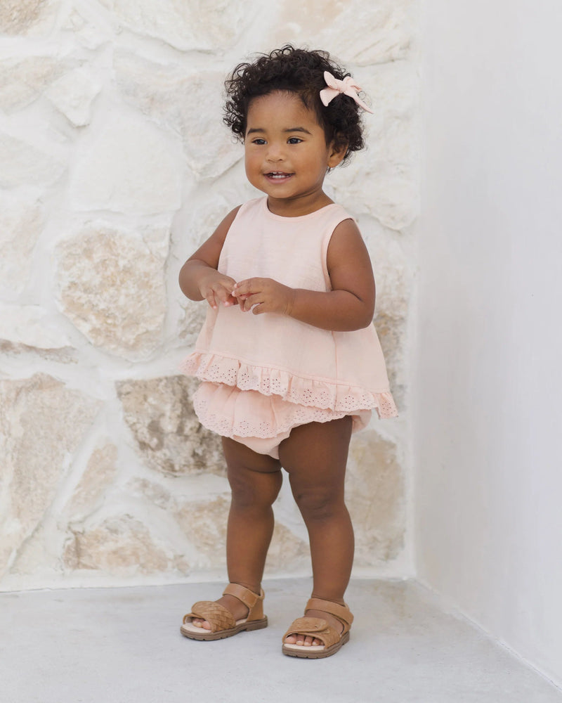 Quincy Mae Ruffled Tulip Top and Bloomer Set, Melon - Flying Ryno