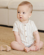 Quincy Mae Short Sleeve Woven Romper, Summer Stripe - Flying Ryno