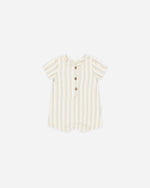 Quincy Mae Short Sleeve Woven Romper, Summer Stripe - Flying Ryno