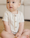 Quincy Mae Short Sleeve Woven Romper, Summer Stripe - Flying Ryno