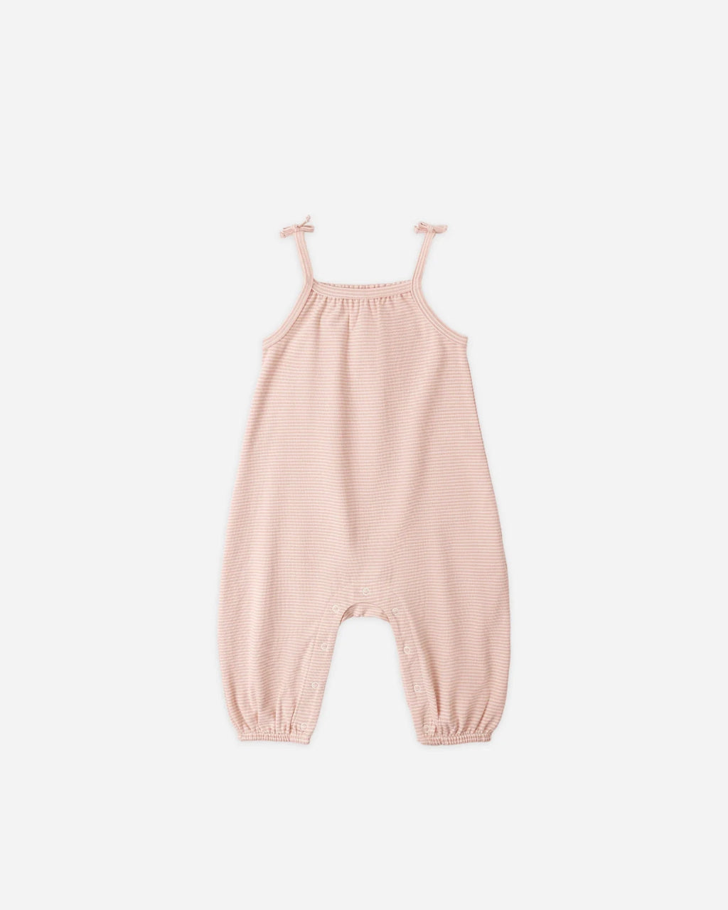 Quincy Mae Smocked Jumpsuit, Melon Micro Stripe - Flying Ryno