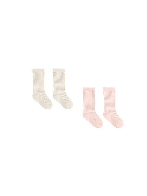 Quincy Mae Sock Set, Ivory and Bubblegum - Flying Ryno