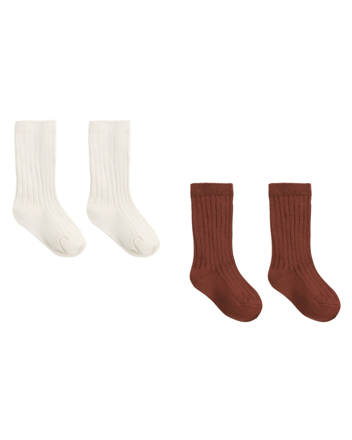 Quincy Mae Socks Set, Natural and Redwood - Flying Ryno