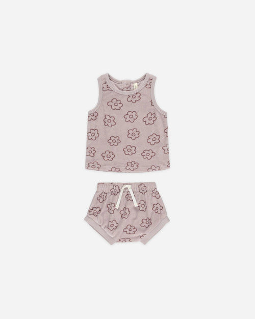 Quincy Mae Terry Tank and Short Set, Lavender - Flying Ryno