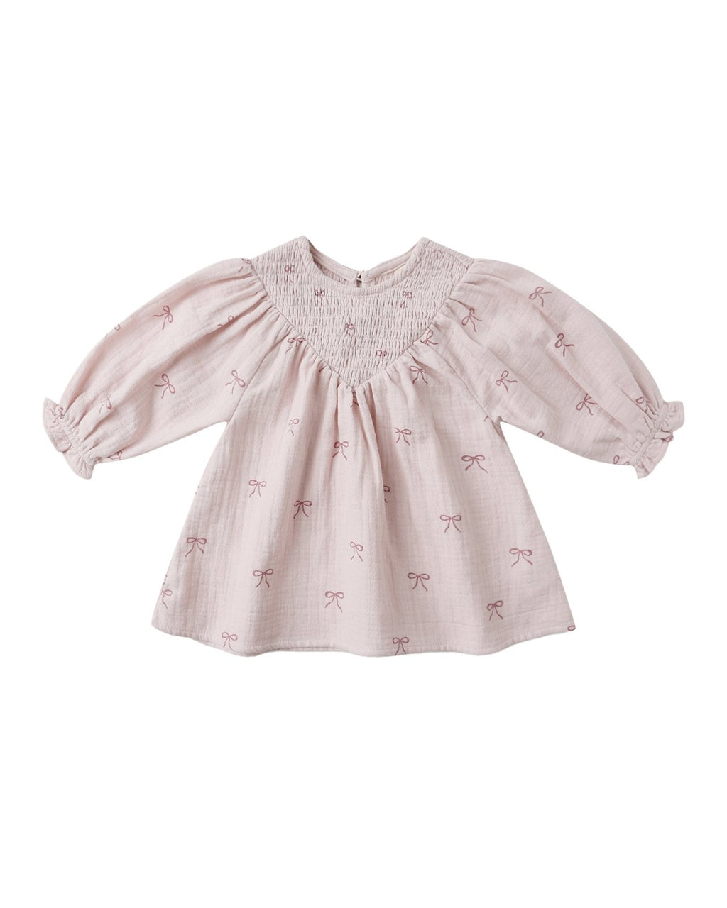 Quincy Mae V Smocked Dress, Bows - Flying Ryno