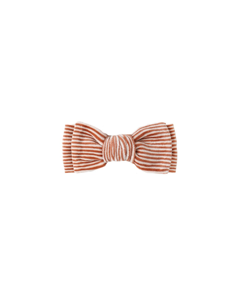 Quincy Mae Velour Bow Headband, Candy Stripe - Flying Ryno