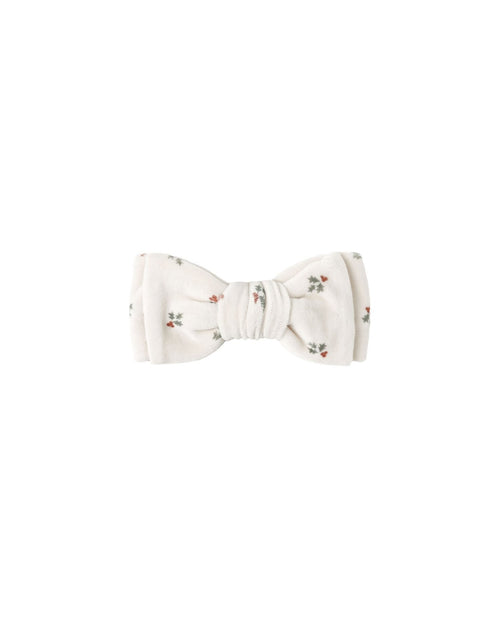 Quincy Mae Velour Bow Headband, Holly Berry - Flying Ryno