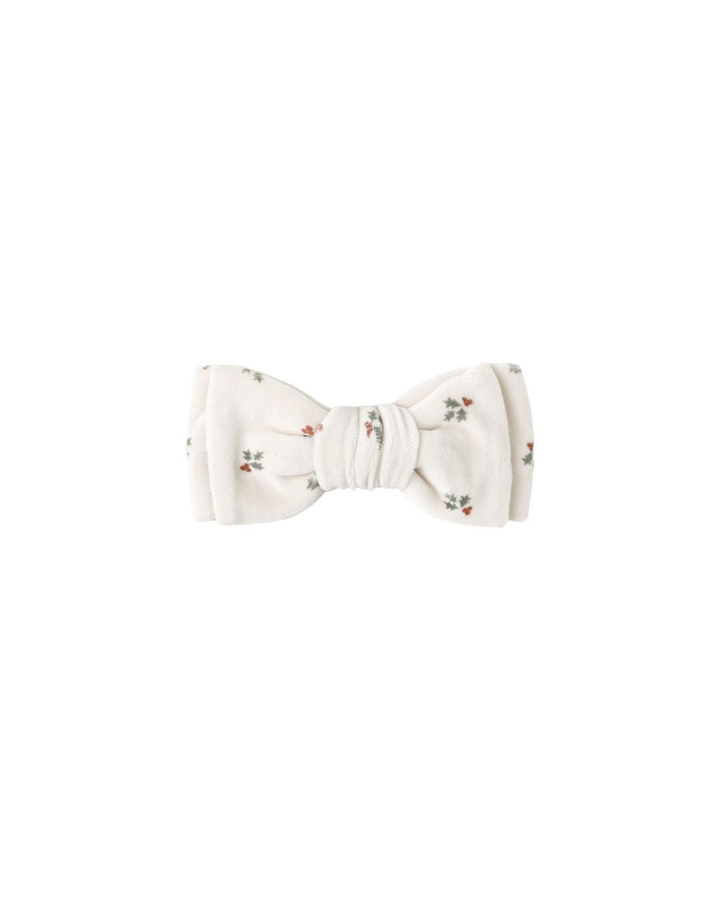 Quincy Mae Velour Bow Headband, Holly Berry - Flying Ryno