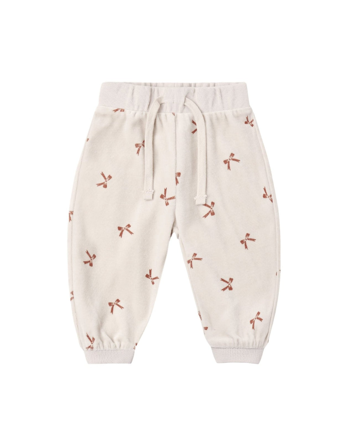 Quincy Mae Velour Relaxed Sweatshirt and Sweatpant, Set, Red Bows - Flying Ryno