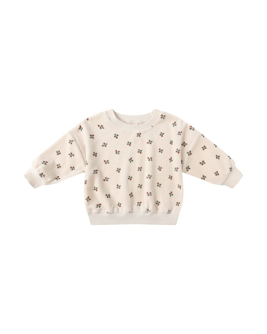 Quincy Mae Velour Relaxed Sweatshirt + Sweatpant Set, Holly Berry - Flying Ryno