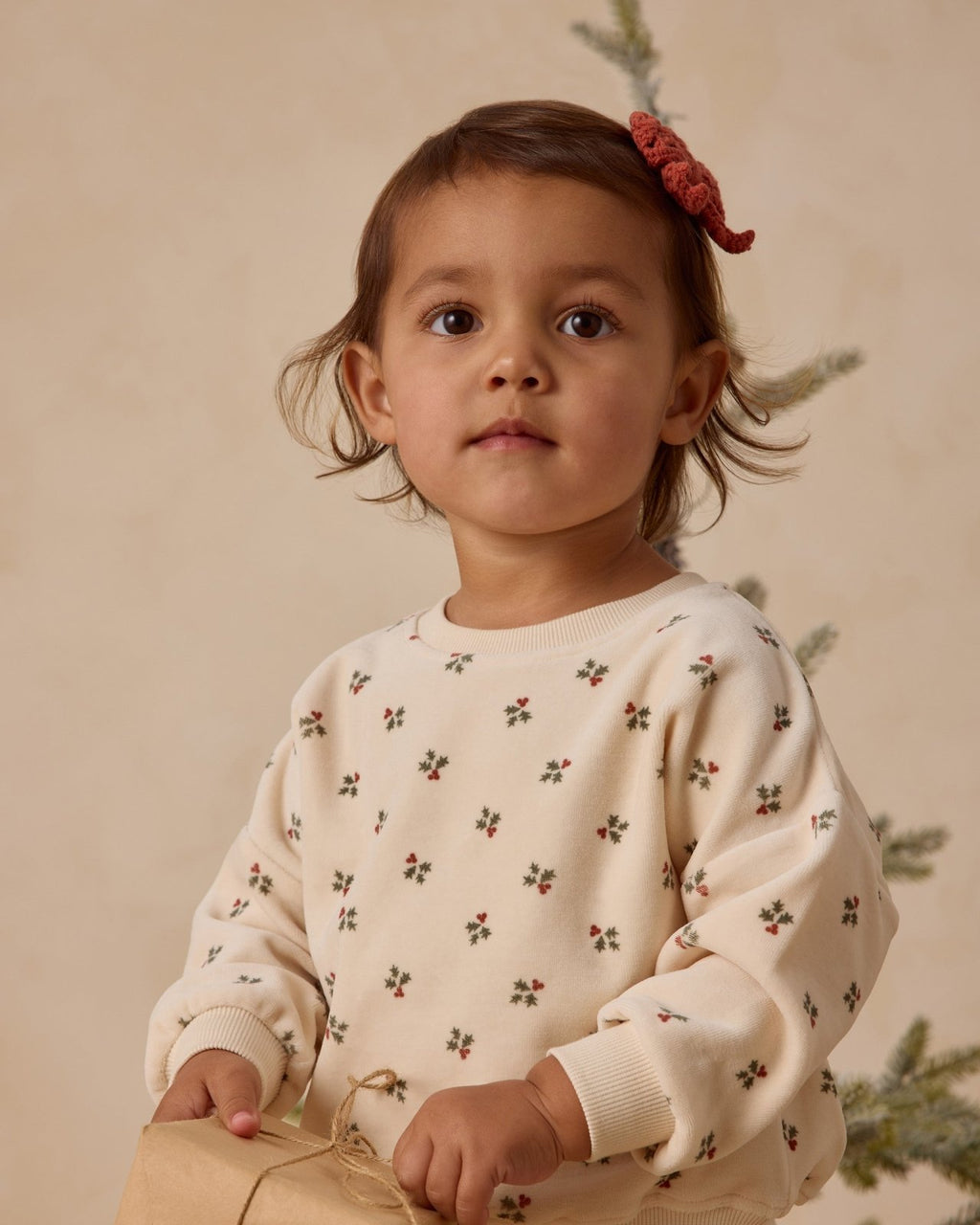 Quincy Mae Velour Relaxed Sweatshirt + Sweatpant Set, Holly Berry - Flying Ryno