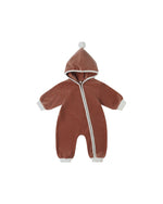 Quincy Mae Velour Zip Jumpsuit, Cranberry - Flying Ryno