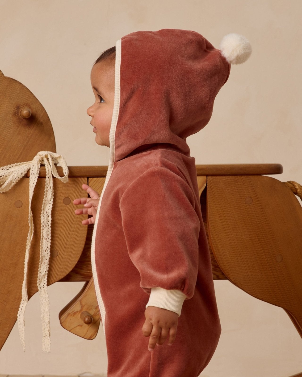 Quincy Mae Velour Zip Jumpsuit, Cranberry - Flying Ryno