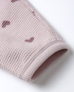 Quincy Mae Waffle Slouch Set, Hearts - Flying Ryno
