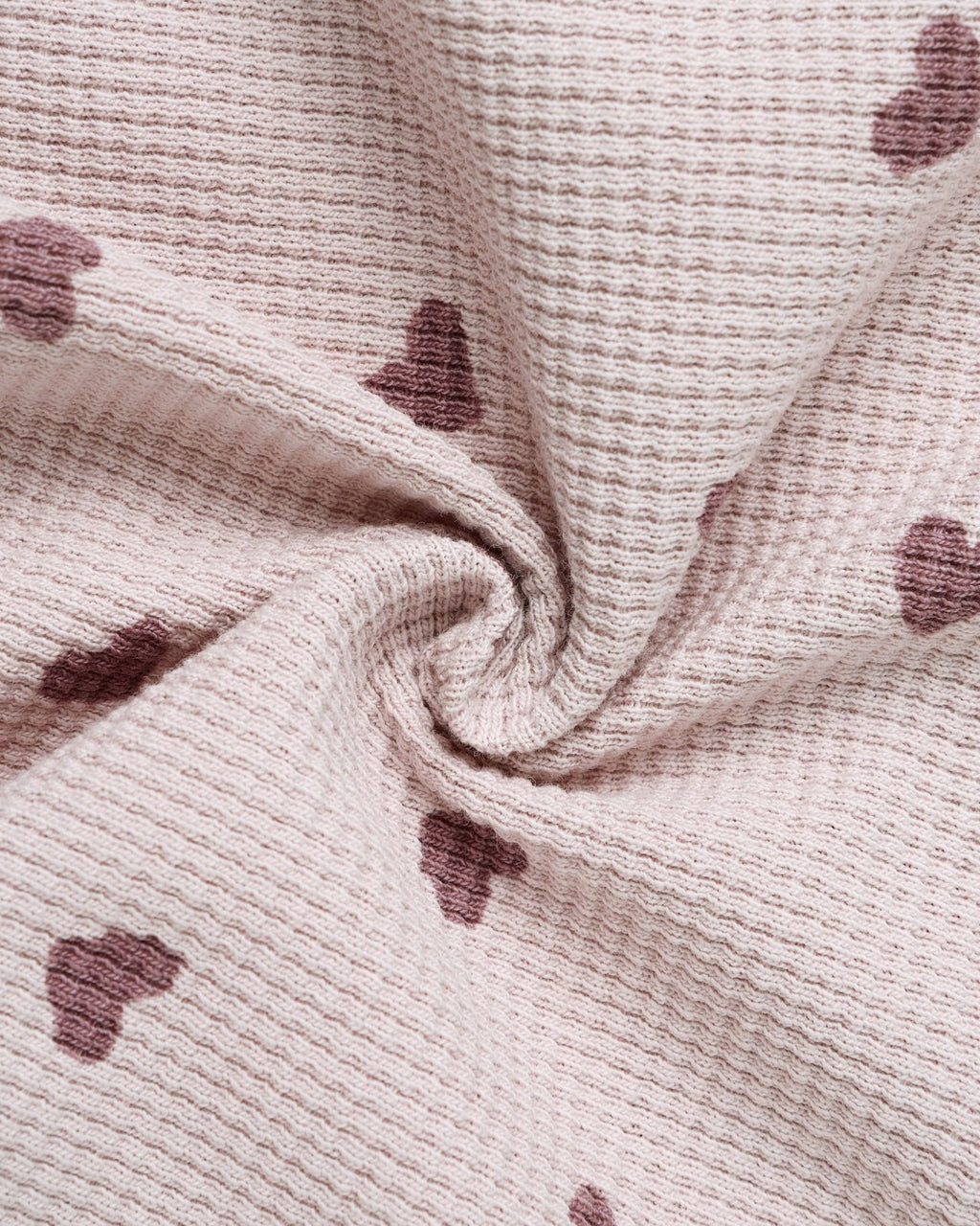 Quincy Mae Waffle Slouch Set, Hearts - Flying Ryno