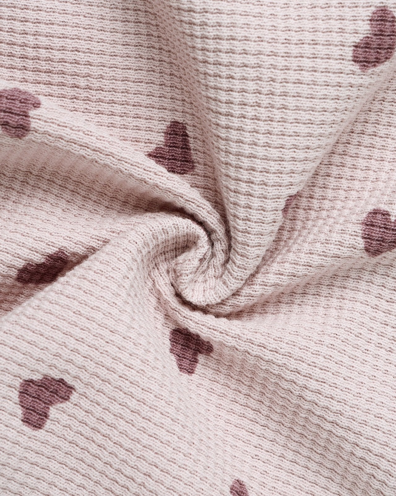 Quincy Mae Waffle Slouch Set, Hearts - Flying Ryno